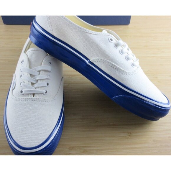Vans Men\'s Lx Authentic 44 Duck Canvas White Blue Skate shoes Sizes NEW main image 4